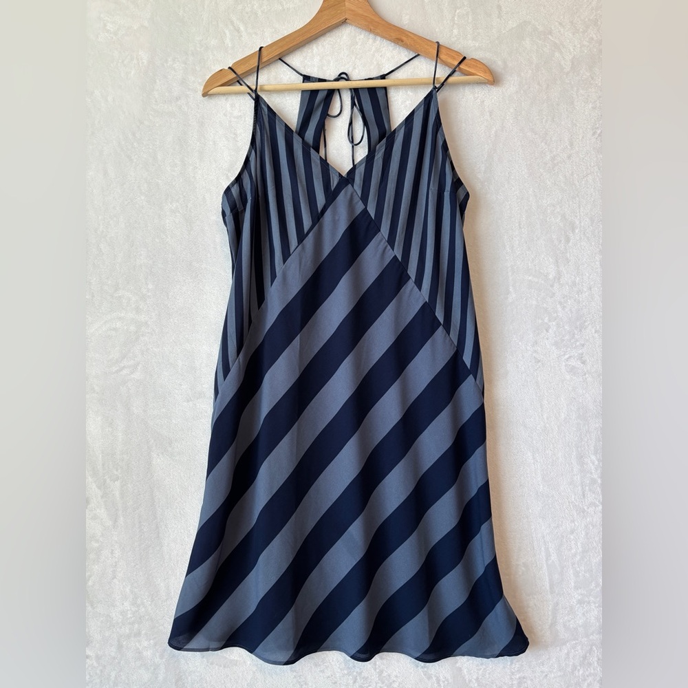 Abercrombie & Fitch Navy and light blue Striped Mini Dress